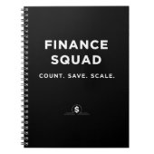 Finance Squad – Count. Save. Scale Notizblock (Vorderseite)