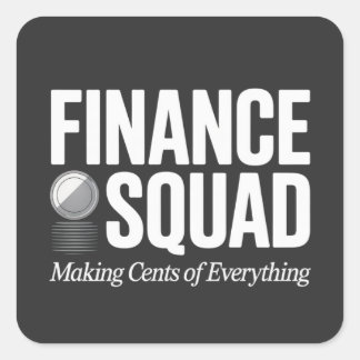 Finance Squad Funny Office Humor Bold Typography Quadratischer Aufkleber
