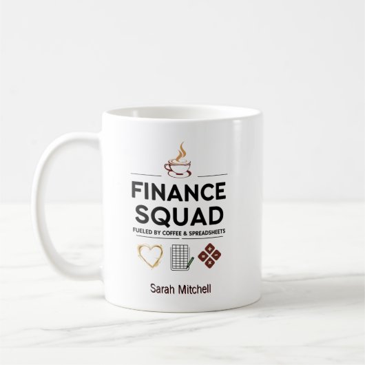 Finance-Squad Personalisierter Kaffee & Tabellen Kaffeetasse (Links)