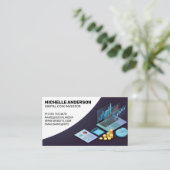 Finance Tech Tools und Chart Visitenkarte (Stehend Vorderseite)