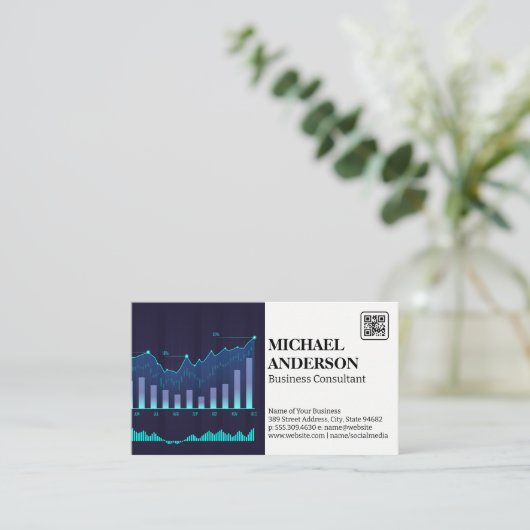 Financia| | Diagramm | QR-Code Visitenkarte (Stehend Vorderseite)