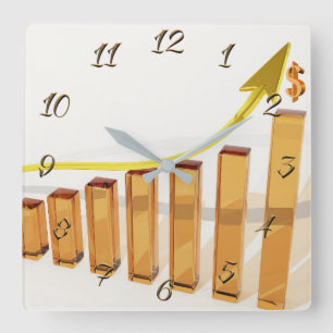 Financial adviser quadratische wanduhr