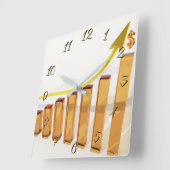 Financial adviser quadratische wanduhr (Winkel)