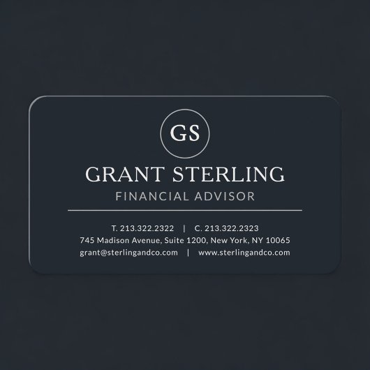 Financial Advisor Black Professional Visitenkarte