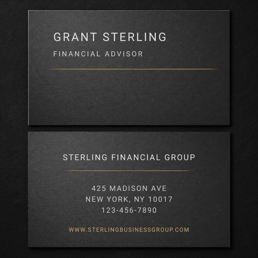 Financial Advisor Black Professional  Visitenkarte