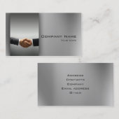 Financial Advisor Corporate Hand Shake Grey Card Visitenkarte (Vorne/Hinten)