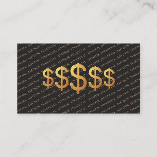 Financial Advisor Dollar Symbol Finance Management Visitenkarte (Vorderseite)