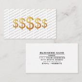 Financial Advisor Dollar Symbol Money Management Visitenkarte (Vorne/Hinten)