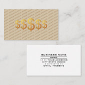 Financial Advisor Dollar Symbol Wealth Management Visitenkarte (Vorne/Hinten)
