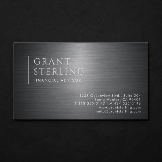Financial Advisor Metallic Professional Visitenkarte