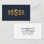 Financial Advisor Money Management Dollar Symbol Visitenkarte (Vorne/Hinten)