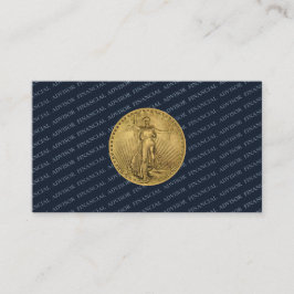 Financial Advisor Money Management Pro Gold Coin Visitenkarte