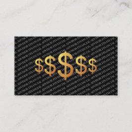 Financial Advisor Money Wealth Management Gold Visitenkarte