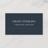 Financial Advisor Navy Blue Professional Visitenkarte (Vorderseite)