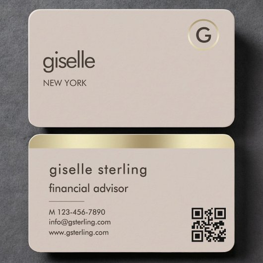 Financial Advisor Neutral Gold QR Code Visitenkarte