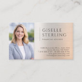 Financial Advisor Photo Brushed Metal Visitenkarte (Vorderseite)