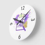 Financial Analysis Report Money Magnifying Glass Runde Wanduhr (Winkel)