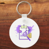 Financial Analysis Report Money Magnifying Glass Schlüsselanhänger (Vorderseite)