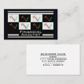 Financial Analyst Money Strategy Colorful Graphs Visitenkarte (Vorne/Hinten)