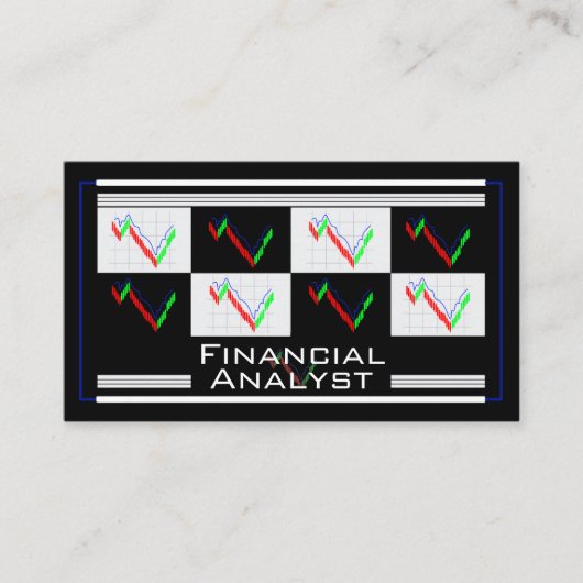 Financial Analyst Money Strategy Colorful Graphs Visitenkarte (Vorderseite)