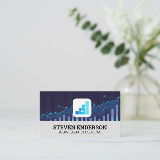 Financial Chart | Graph Chart | Data Visitenkarte (Stehend Vorderseite)