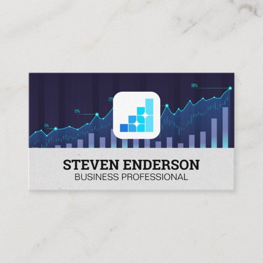 Financial Chart | Graph Chart | Data Visitenkarte (Vorderseite)