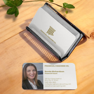 Financial Coach Beruflich White Visitenkarte