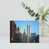 Financial District Skyline Cityscape Postkarte (Stehend Vorderseite)