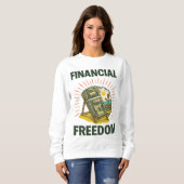 Financial Freedom Beach Scene Wealth-Building Sweatshirt (Vorne ganz)
