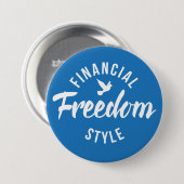 Financial Freedom Style Blue Button (Vorne & Hinten)