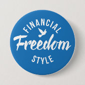 Financial Freedom Style Blue Button (Vorderseite)