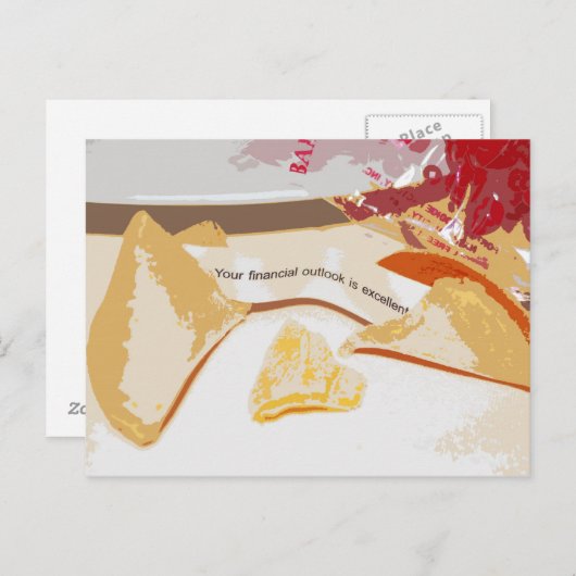 "Financial Outlook is Excellent" Glückwunsch Cooki Postkarte (Vorne/Hinten)