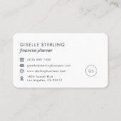 Financial Planner Navy Blue Professional Visitenkarte (Rückseite)