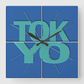 Financial Stock Market Timezone Tokyo Wall Clock Quadratische Wanduhr