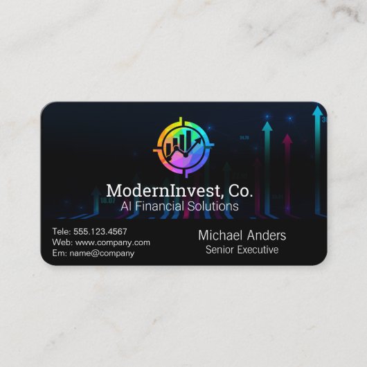 Financial Tech | AI | Growth Chart Visitenkarte (Vorderseite)