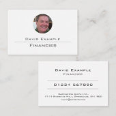 Financier mit Foto der Holder-Visitenkarte Visitenkarte (Vorne/Hinten)