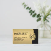Finanz-Logo/Metallisches Silber/Gold-Monogramm Visitenkarte (Stehend Vorderseite)