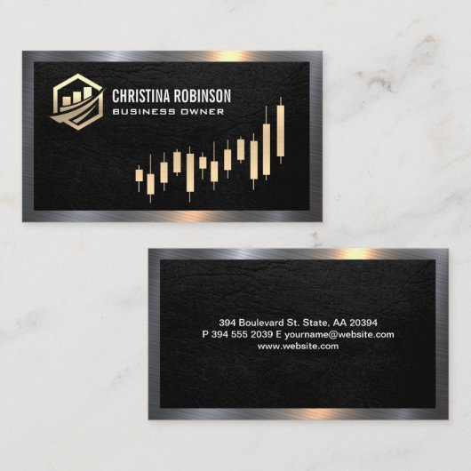 Finanz-Symbol | Graph Visitenkarte (Vorne/Hinten)