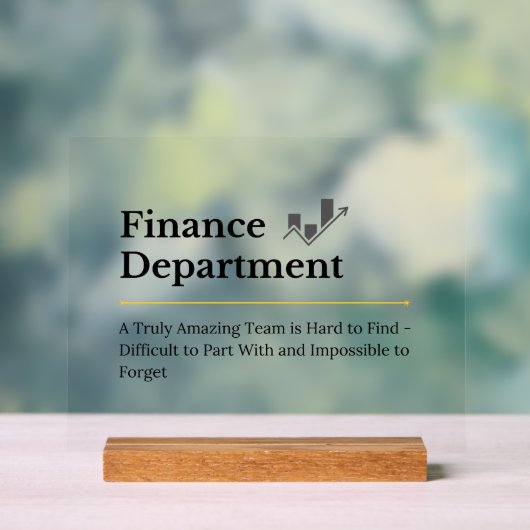 Finanzabteilung Acrylschild (Neutral)