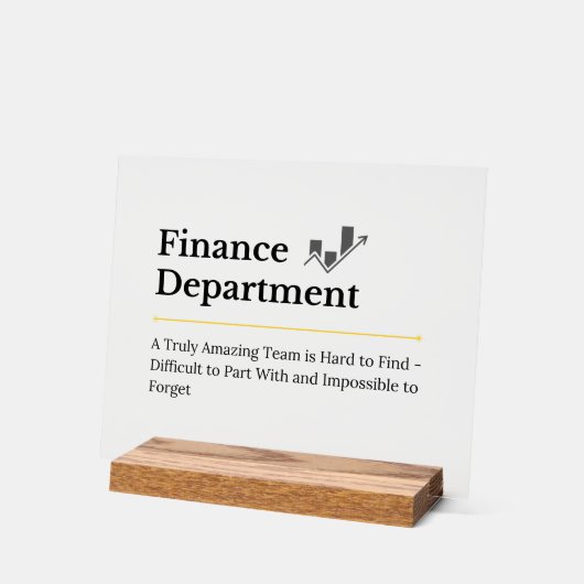 Finanzabteilung Acrylschild (Winkel)