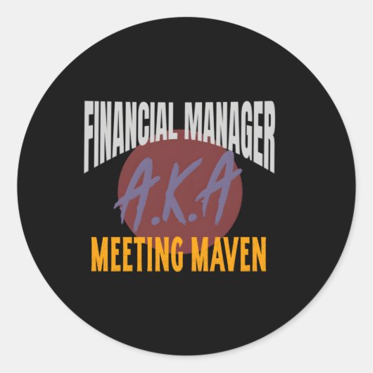 Finanzanalytiker Aka Meeting Maven Work Runder Aufkleber (Vorderseite)