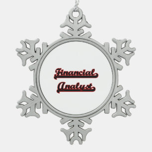 Finanzanalytiker-klassischer Job-Entwurf Schneeflocken Zinn-Ornament
