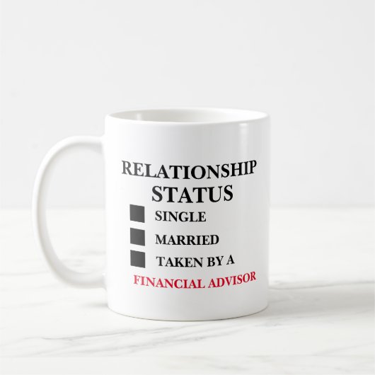 Finanzberater für den Beziehungsstatus Kaffeetasse (Links)