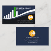 Finanzberater für die Wave Graph-Wave-Indexkurve Visitenkarte (Vorne/Hinten)