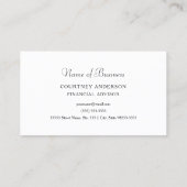 Finanzberater für elegante Black Gold Division-Log Visitenkarte (Rückseite)