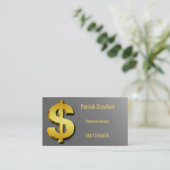 Finanzberater-goldener Dollar-funkelndes Zeichen Visitenkarte (Stehend Vorderseite)