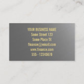 Finanzberater-goldener Dollar-funkelndes Zeichen Visitenkarte (Rückseite)