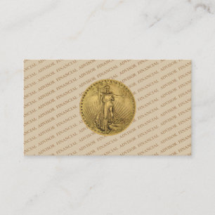 Finanzberater Goldmünze Geldmanagement Pro Visitenkarte