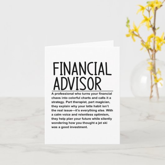Finanzberater Karte (Gelbe Blume)
