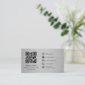 Finanzberater Metall QR-Code Visitenkarte (Stehend Vorderseite)